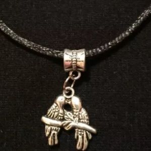 Silver tone "Love birds " necklace 2/$10